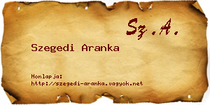 Szegedi Aranka névjegykártya
